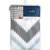 Wholesale - 70"X72" LT. BLUE ZIG ZAG PRINT PEVA SHOWER LINER C/P 12, UPC: 092903946370